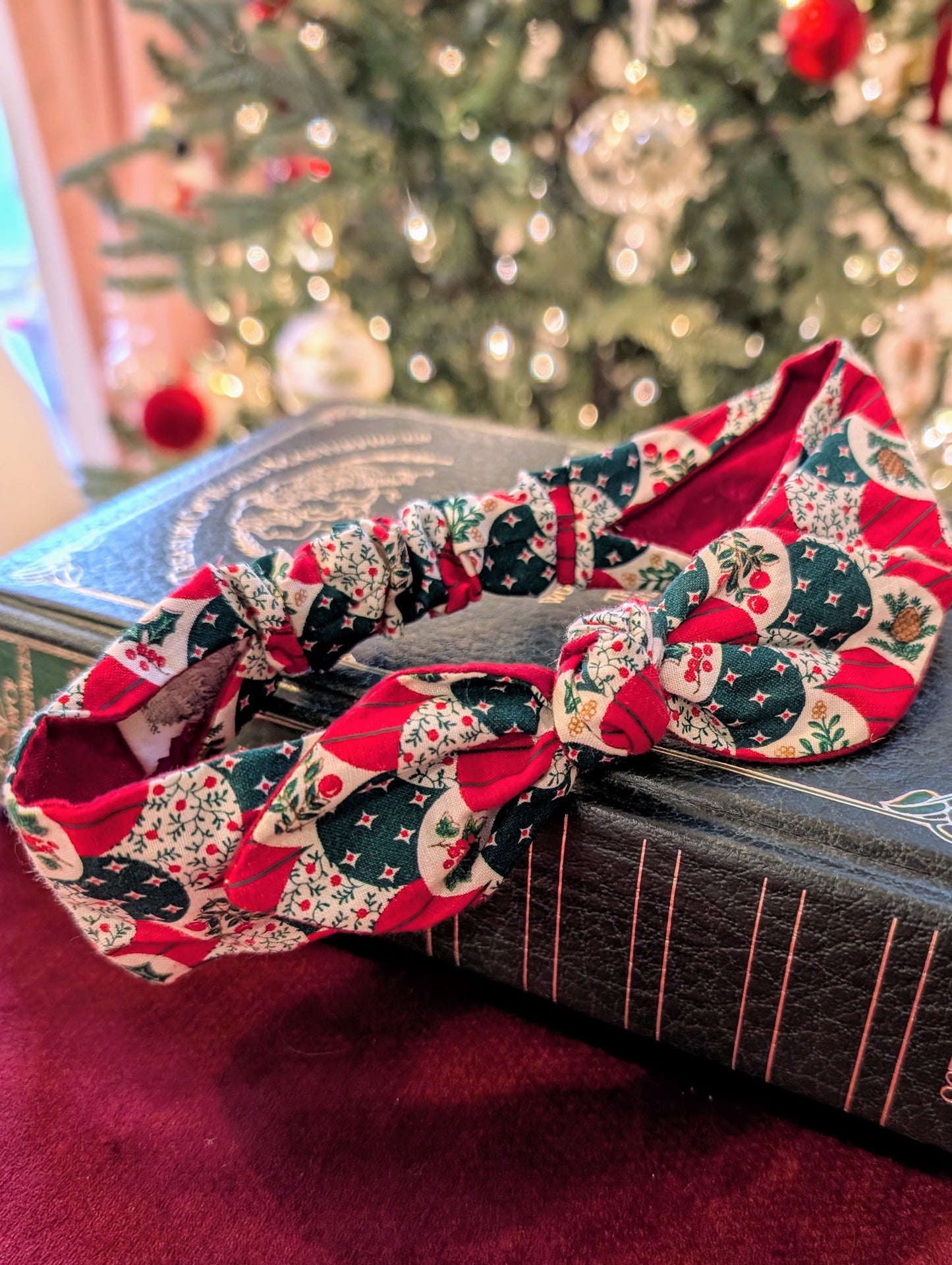 Christmas Floral Bow Headband