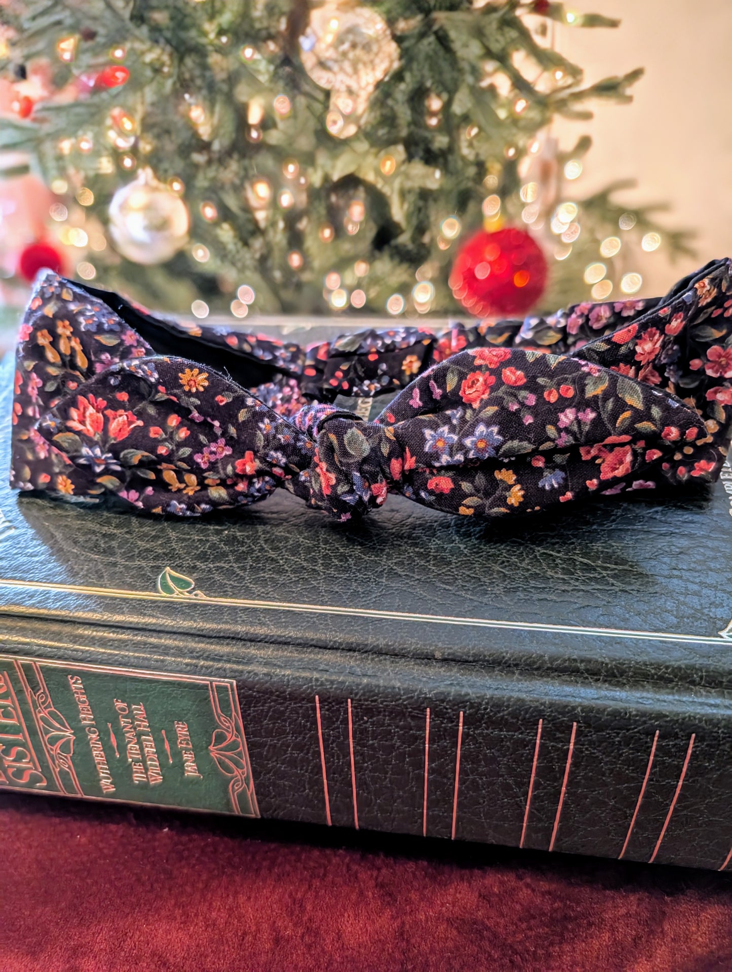 Black Floral Vintage Bow Headband