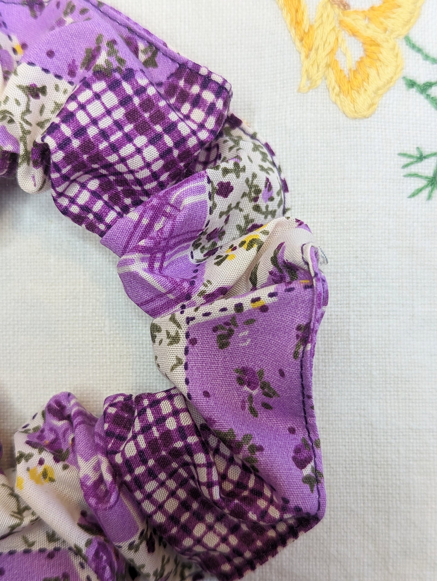 PURPLE PATCHWORK SCRUNCHIE